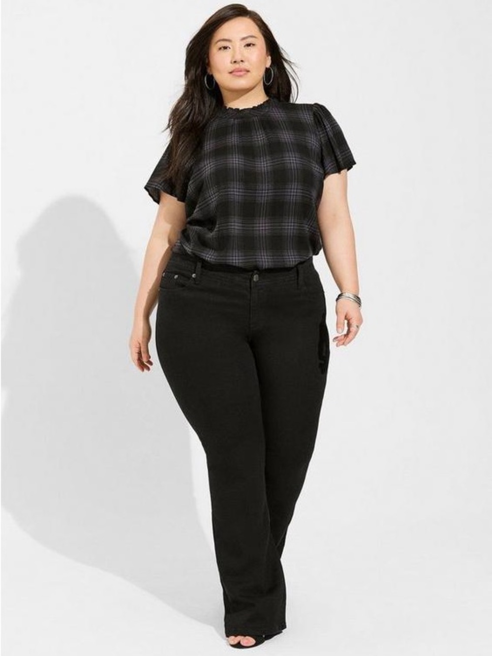 NWT Torrid Rayon Slub Mock Neck Flutter Sleeve Top Soft Lightweight Plus Size